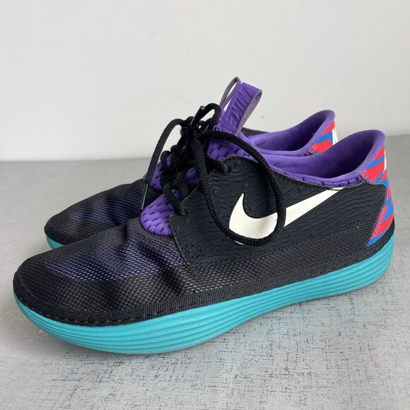 Nike Solarsoft Moccasin Sneakers Hiking Running Lightweight Shoes Mens 7 Black - Picture 1 of 13
